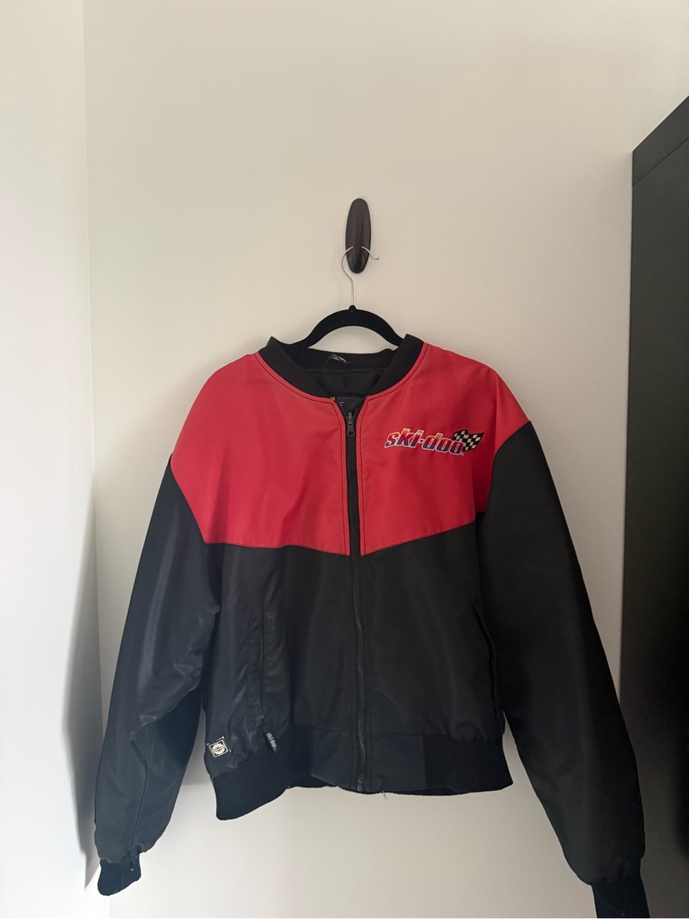 Vintage 90s Ski-Doo Snogear Racing Red & Black Bomber Jacket